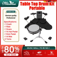 Minsine Portable Table Top Drum Kit with Built in Speakers Electronic Drum Set