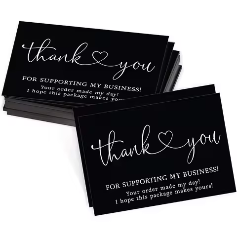 30pcs Thank You For Your Order Black Greeting Packaging Label Tag For Small Bussiness Gift Box Decor
