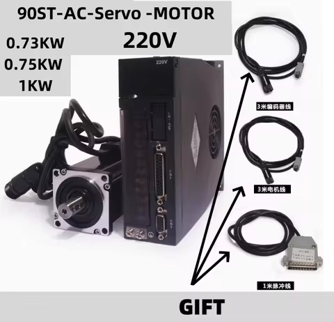 ALL 90ST 1KW 0.75KW 0.73KW 220V AC Servo Motor 3.5N.m 4N.m 2.4 N.m Single-Phase Permanent Magnet Mat
