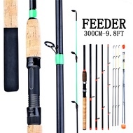 Feeder Rod Carp Fishing 6 Piece High Carbon Fishing Spinning Fishing Tackle Rod Pole (3m/9.ft)