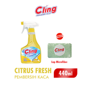 [Paket isi 2] CLING Pembersih Kaca Kuning Lemon Fresh Botol Spray 440ml