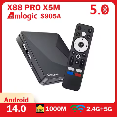 X88 PRO X5M Smart TV Box Android 14 Amlogic S905A 4GB 64GB Wifi6 4K 2.4G/5G Dual WIFI 1000M LAN BT S
