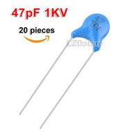 20pcs High Voltage Ceramic Capacitor 47 47pF 47J 47K 1KV 1000V