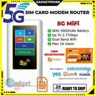 Real 5G MiFi Unlimited Hotspot Broadband 5G Pocket WiFi Portable Modem Router 2.77Gbps WiFi Hotspot Support All 5G SIM Card
