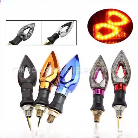 Motorcycle Heart Shape Universal 12 LED Turn Signals Short Turn Signal Lights Indicator Blinkers Fla