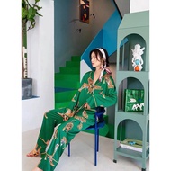 ✓High-end long Tiger Pajama silk Nightwear fashionable luxurious Sleepwear can go out clothes homewe