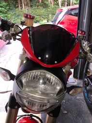 สำหรับ Ducati 696มอนสเตอร์795 796 1100 S EVO 2008 2009 2010 2011 2012 2013 2014กระจกบังลมกระจกรถจักรยานยนต์สีดำใส