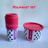 Lunch Box/ TUPPERWARE Lunch Box For SNACK And Polka Dot Coffee SET
