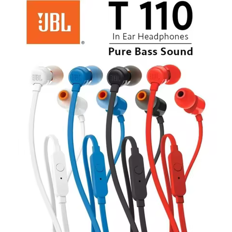 JBL TUNE110 Subwoofer In-Ear Headphones - 3.5mm Interface - Universal for Mobile Phones - Simple and