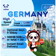 eSIM-Germany 3-30Days Daily 300MB-5GB Unlimited Data | Instant Email Delivery | High Speed 4G eSIM