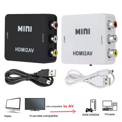 Full HD 1080P HDMI-compatible To RCA AV Composite Adapter Converter HDMI2AV/AV2HDMI Audio Video Cabl