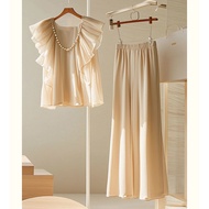 Apricot Tulle Top Pants Set