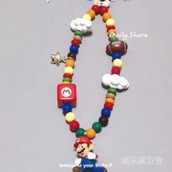 Childhood Memories Super Mario Mario Mobile Phone Chain ccd Cute Pendant Lanyard Beaded Camera Bag N