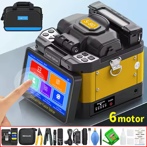 6 Motors S-80/A-80S/FS-60E/A-88S Fiber Optic Fusion Splicer Optical Fiber Core Heat Splicer Machine 