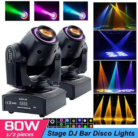 LED Lights Party DJ Disco Shaking Head Flash 1/2PC 80W Moving Head Spotlight Pattern Lights Bar Club