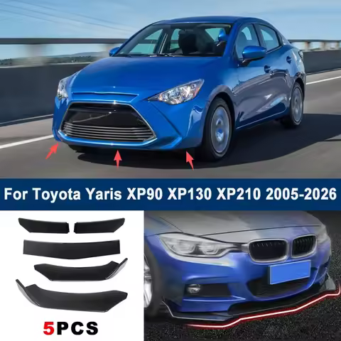 Adjustable 5Pcs Sectional Front Spoiler Lip For Toyota Yaris XP90 XP130 XP210 2005-2026 Front Bumper