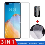 3-in-1 Huawei P40 Tempered Glass Huawei P40 P30 P20 Lite 2019 Pro Screen Protector Huawei Y7P Y7 P Protective Glass Nova 7i Glass Film