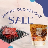 Savory Duo Delight, 500g Vacuum packed Traditional Bak Kwa + 200g pork floss