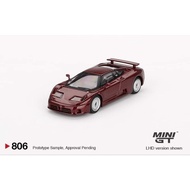 Mini GT ▶️806 Bugatti EB110 GT Dark Red Metallic