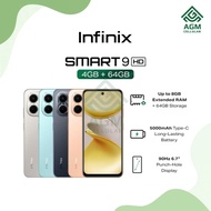 HANDPHONE INFINIX SMART 9 HD RAM 4GB/64GB (Metallic Black, Neo Titanium, Mint Green, Coral Gold)