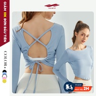 G.E.M FIT AD01 women's long-sleeved autumn-winter gym yoga tank top, smooth elastic, beautiful, high