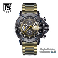 Empirewatches Jam Tangan T5 H3702G H3702 3702 Pria Cowok Analog Rantai Stainless Chrono dan Tanggal 