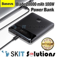 【SKIT SG】Baseus Blade Series 20000mAh 100W Power Bank PD Type-C Fast Charge Digital Display Battery Charger Laptop Macbook Tablets Smart Phones Powerbank Quick Charging Lightweight Portable Durable High Capacity Anti Slip Dual Port High Compatibility