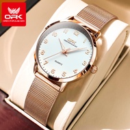 OPK ของแท้แบรนด์ 2024 ใหม่หรูหรานาฬิกาผู้หญิงกันน้ำแฟชั่นนาฬิกาสีโรสโกลด์สายแม่เหล็กส่องสว่างหน้าปัด