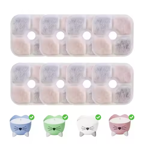 12 24 pcs Activated Carbon Filter For Pi xi Automatic 8.5cm Pet Drinking Fountain Filter Replacement