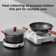 ecowin Demouni iron Cookware Set 4pcs Pan Set Frying pan Soup pot Wok Set Suitable for All Stoves (P