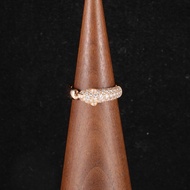 CARTIER(卡地亞) PANTHÈRE DE CARTIER 豹子頭 祖母綠 半鑲鑽窄版 戒指 18K玫瑰金/鑽石 54 玫瑰金 18K