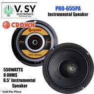 Original 2024 Crown Pro-655PA Instrumental Speaker 6.5" PA Speaker 550W 8 Ohms PRO655PA