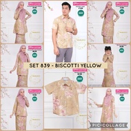 DHIA 839 — SEDONDON Kurung Cotton Ibu Anak - Biscotti Yellow/ Nude
