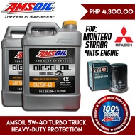 Amsoil Package for Montero Gen 3 / Strada 4N15 Engine - 2 Gallons Amsoil 5w-40 Heavy Duty Diesel Oil