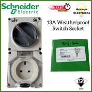 Schneider 56C313GY 13A 3Pin IP66 Weatherproof Switch Socket