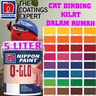 NIPPON PAINT Q GLO 5 LITER INTERIOR SHEEN WASHABLE PAINT /CAT DINDING DALAM KILAT BOLEH LAP/CUCI ( A