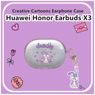 【Discount】For Huawei Honor Earbuds X3 Case Transparent Cartoon Pattern for Huawei Honor Earbuds X3 C