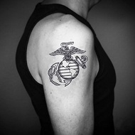 OhMyTat 海軍陸戰隊 Marine 刺青圖案紋身貼紙 (2 張)