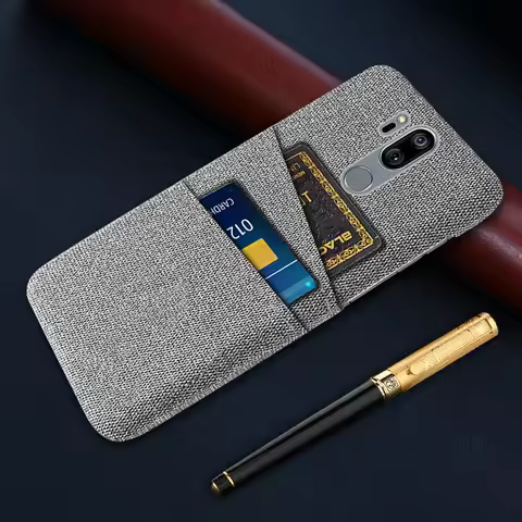 Card Case For LG G7 ThinQ Case Cover Luxury Fabric Dual Card Cover For LG G7 ThinQ G710 G7+ G7 Plus 