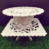 WOODEN TRAY STAND HANTARAN WHITE DULANG KAYU