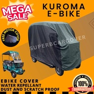 KUROMA EBIKE WITH BACK PASSENGER SEAT COVER HIGH QUALITY WATER REPELLANT AND DUST PROOF BUILT IN BAG