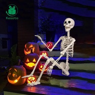 Kesoto Skeleton Halloween Decoration Life Size Ornament Haunted House Prop Human Bones for Outside H