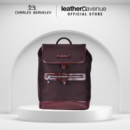 Charles Berkeley GRAYSON Canvas with Calf Leather Trimmed Men's Backpack Drawstring KP-19138