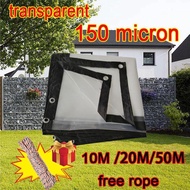 150 micron  transparent Blue Sack Sakolin waterproof (per meter) construction cover sakoline trapal 