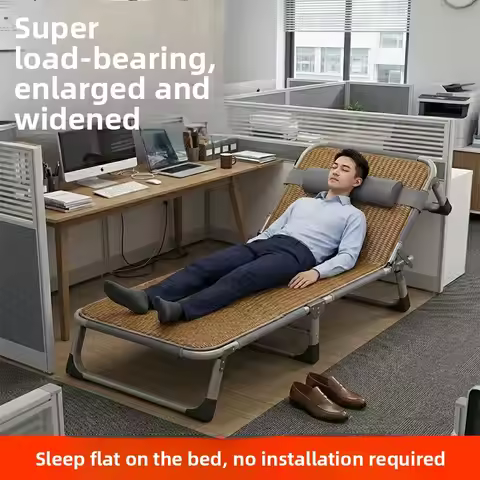 Folding Nap Bed Single Person Office Lounge Chair Portable Bed Folding Beds Folding Bed Home Portabl