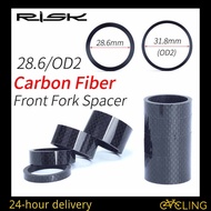 RISK MTB Road Bike Bicycle Headset Stem Carbon Fiber Washer 1-1/8" 28.6mm 1-1/4" 31.8mm OD2 Stem Front Fork Adjustment Spacer