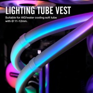 2ชิ้นท่อระบายความร้อนด้วยน้ำ AIO 5V 3Pin ArBB 33ซม. 30 LED AIO ท่อระบายความร้อนเสื้อกั๊กแบบอ่อนสำหรับ Aura RGB Fusion Mystic Light