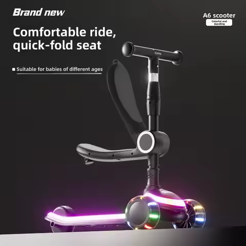 3-in-1 Children's Scooter with A Wider Thicker Deck Safety Suitable for Both Boys and Girls Helping 