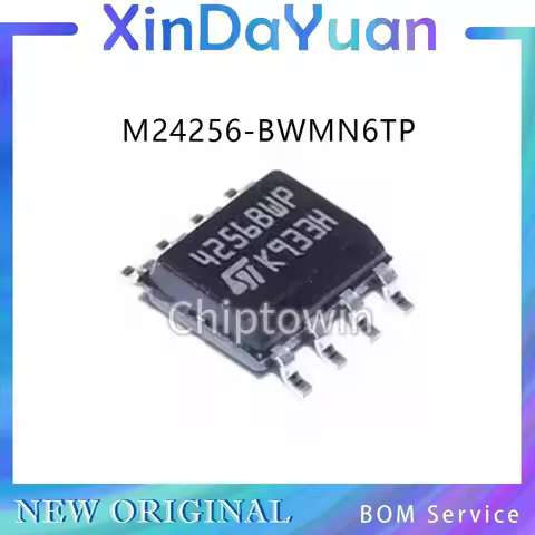 5pcs M24256-BWMN6TP SOP-8 EEPROM Serial-I2C 256K-bit 32K x 8 3.3V/5V 8-Pin SO N T/R