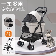 🚢Pet Stroller Dog Cat Teddy Baby Stroller out Small Pet Cart Portable Foldable Outdoor Travel